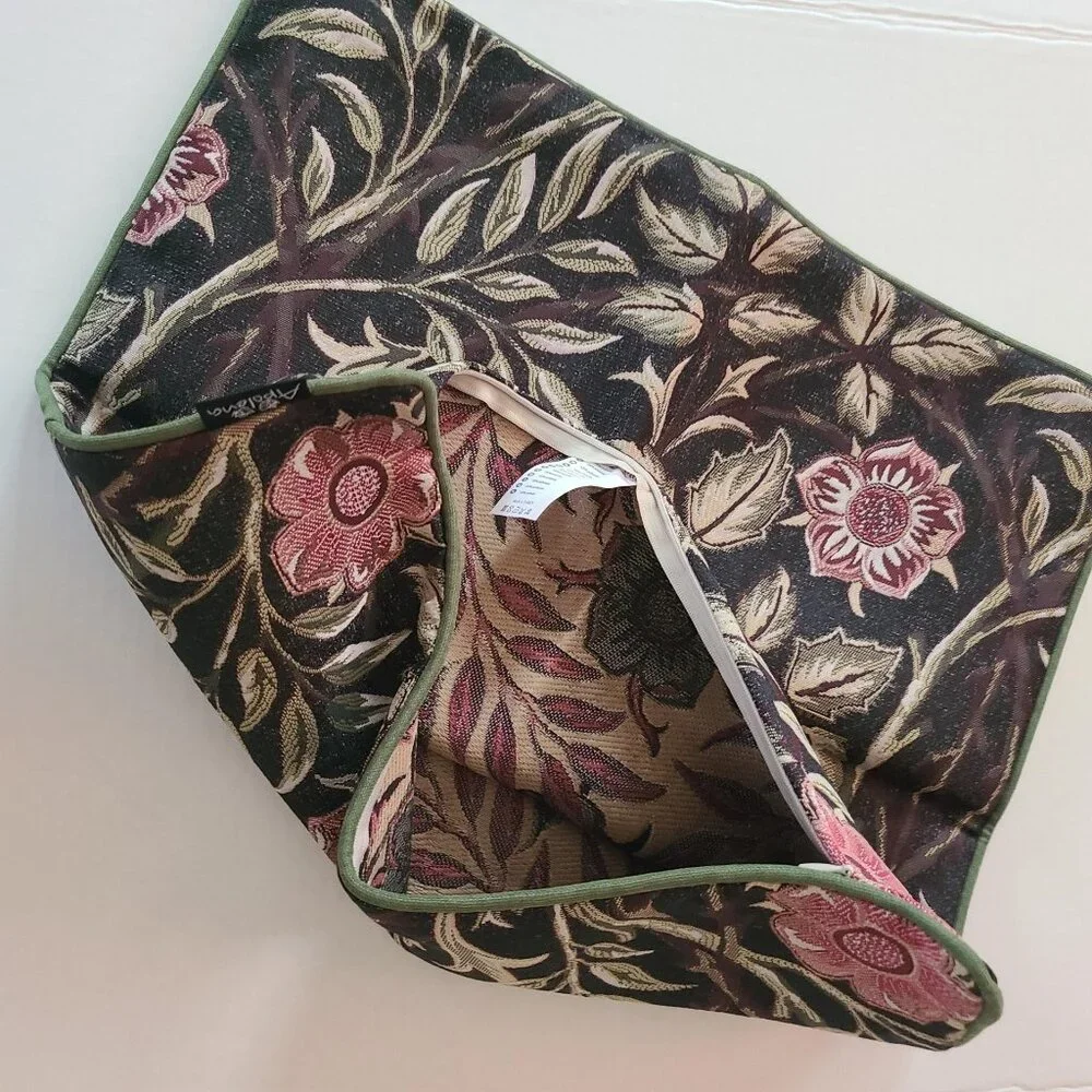 Apolena Decorative Pillow Cover Set Of 2 Jacquard Black Floral 17 in x 17 in